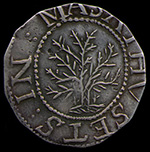 Photograph of a well preserved Noe 1 Oak Tree shilling.